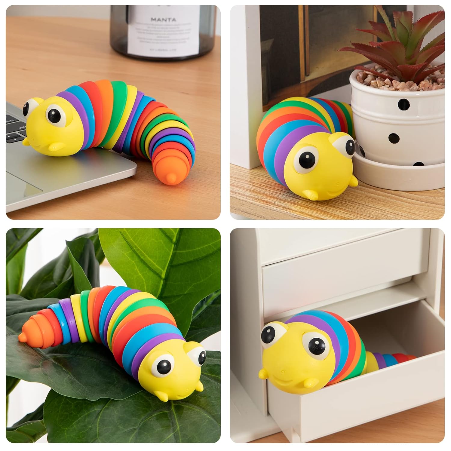 3D Rainbow Color Plastic Slug Fidget Toys, Stress Relieving Toy, Sensory Slug Toy for Boys and Girls, Finger slug Toy, for Autistic, Caterpillar Fidget Toys Stress Relief Gifts for Toddlers Kids Adults  (1 Pc) 3D Rainbow Color Plastic Slug Fidget Toys, Stress Relieving Toy, Sensory Slug Toy for Boys and Girls, Finger slug Toy, for Autistic, Caterpillar Fidget Toys Stress Relief Gifts for Toddlers Kids Adults  (1 Pc)